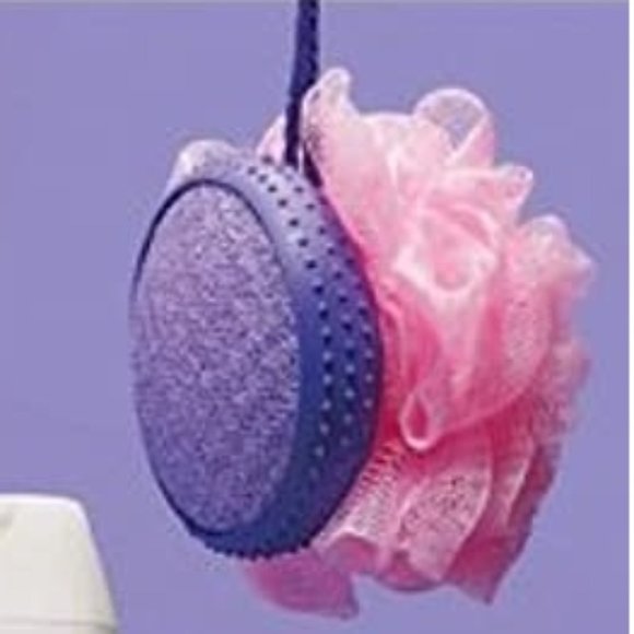 AVON DUAL SIDED POUF - PINK STAR (NEW WITH TAGS) - Picture 1 of 2